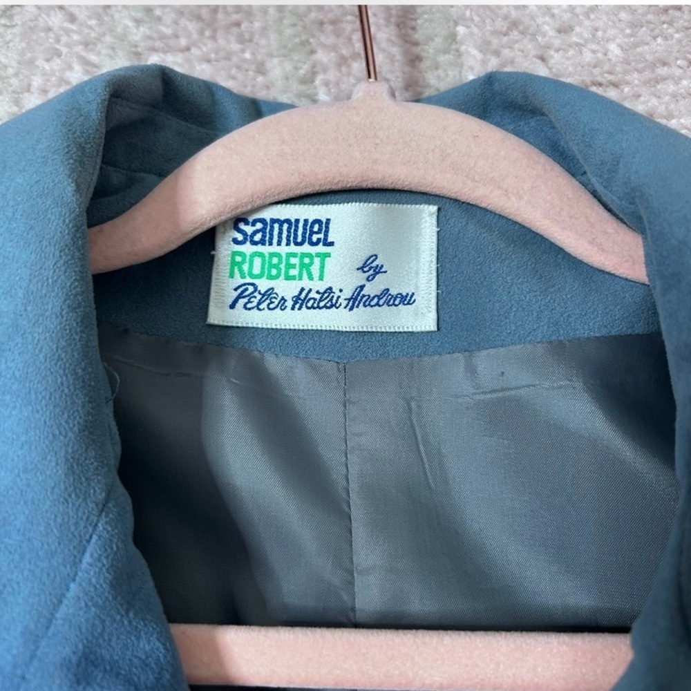 VNTG Samuel Robert Dust Blue Chore Coat Driving Coat Ultra Suede Size 12 - Picture 3 of 13